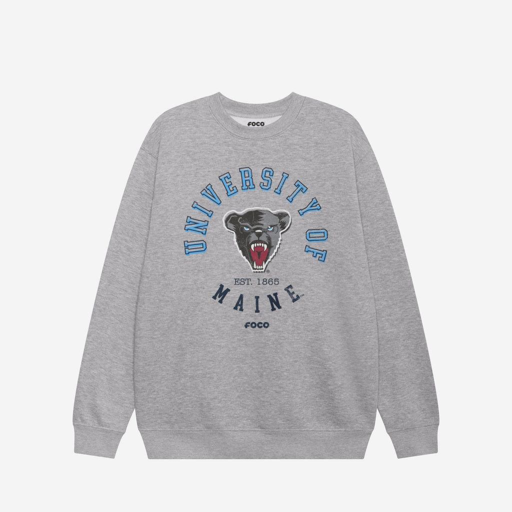 Maine Black Bears Circle Vintage Crew Neck Sweatshirt FOCO S - FOCO.com