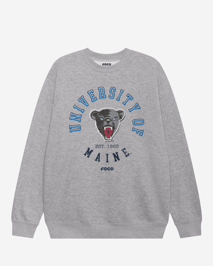 Maine Black Bears Circle Vintage Crew Neck Sweatshirt FOCO S - FOCO.com