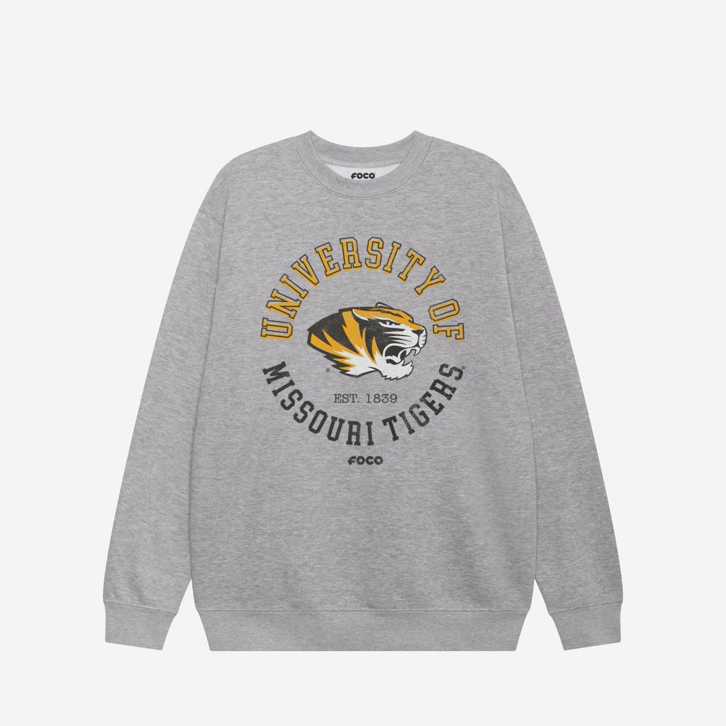 Missouri Tigers Circle Vintage Crew Neck Sweatshirt FOCO S - FOCO.com