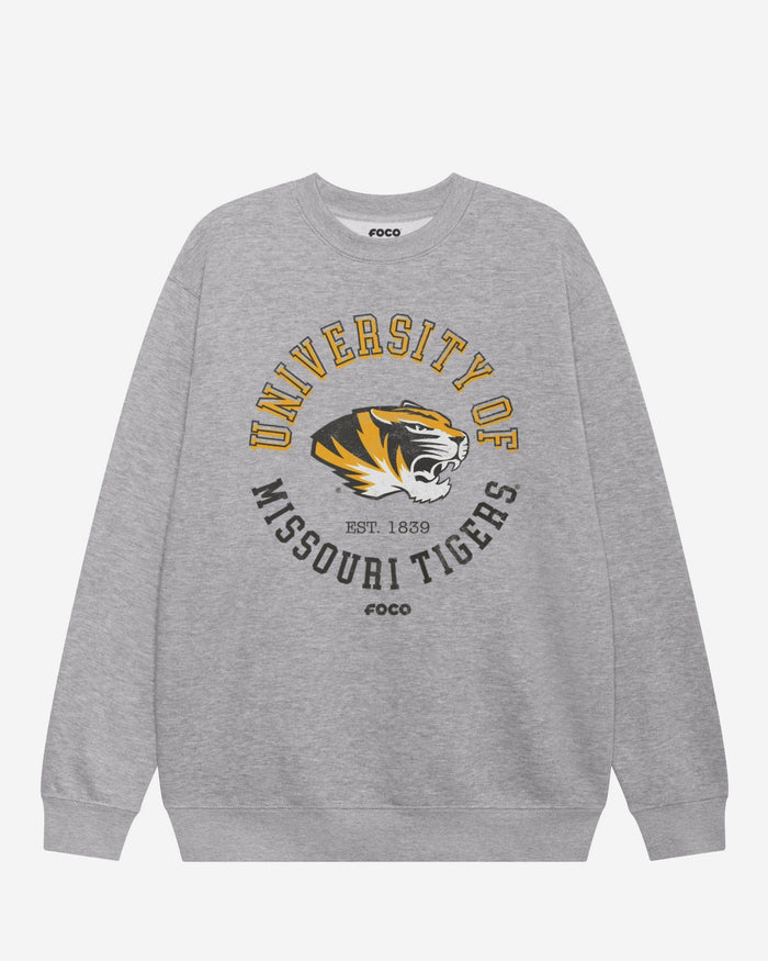Missouri Tigers Circle Vintage Crew Neck Sweatshirt FOCO S - FOCO.com