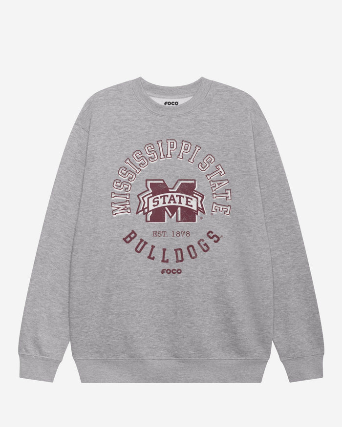 Mississippi State Bulldogs Circle Vintage Crew Neck Sweatshirt FOCO S - FOCO.com