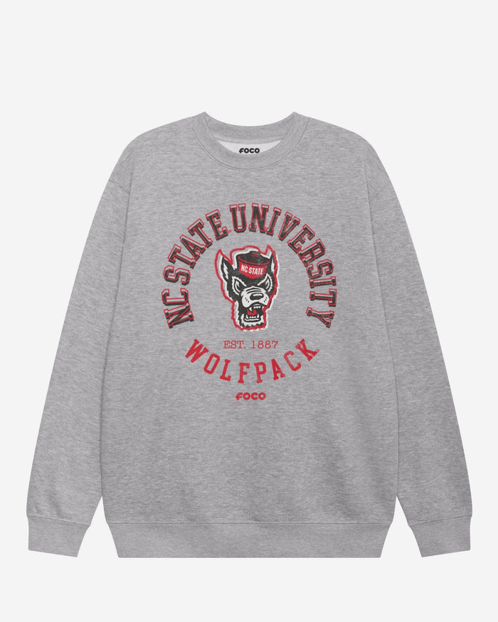 NC State Wolfpack Circle Vintage Crew Neck Sweatshirt FOCO S - FOCO.com