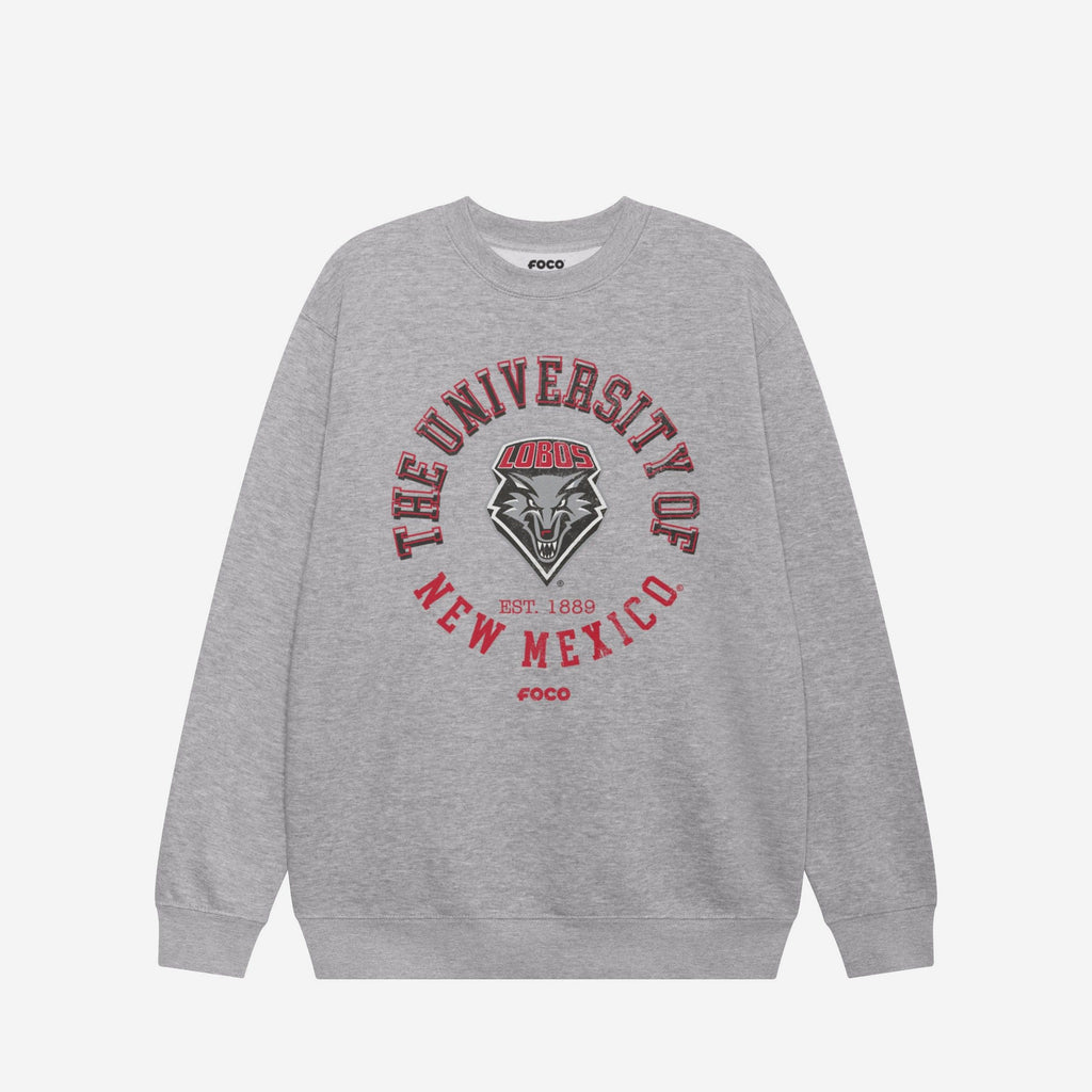 New Mexico Lobos Circle Vintage Crew Neck Sweatshirt FOCO S - FOCO.com
