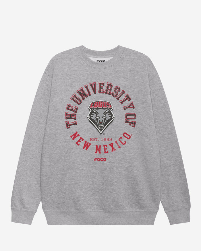 New Mexico Lobos Circle Vintage Crew Neck Sweatshirt FOCO S - FOCO.com