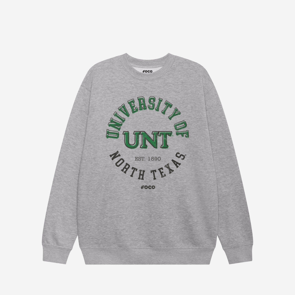 North Texas Mean Green Circle Vintage Crew Neck Sweatshirt FOCO S - FOCO.com