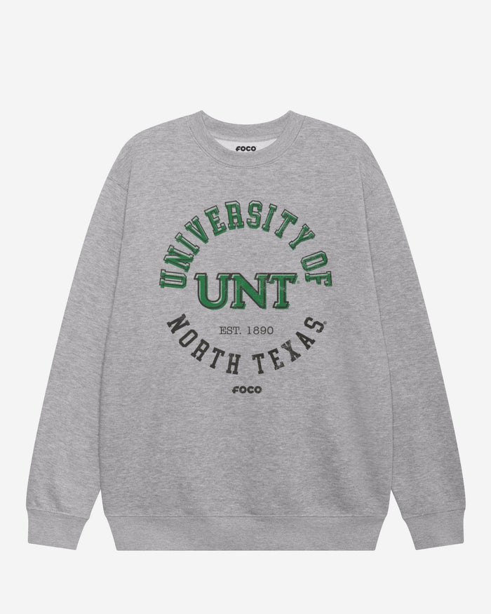 North Texas Mean Green Circle Vintage Crew Neck Sweatshirt FOCO S - FOCO.com