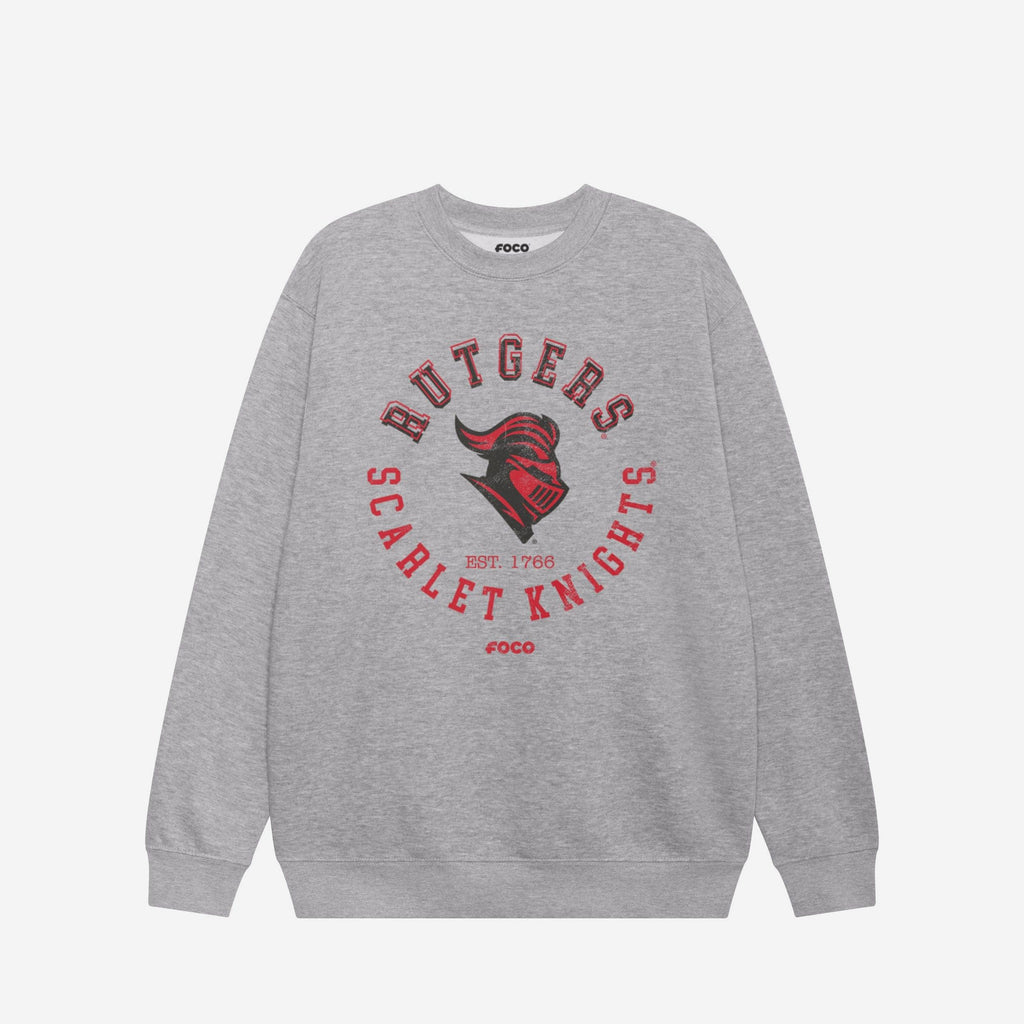 Rutgers Scarlet Knights Circle Vintage Crew Neck Sweatshirt FOCO S - FOCO.com
