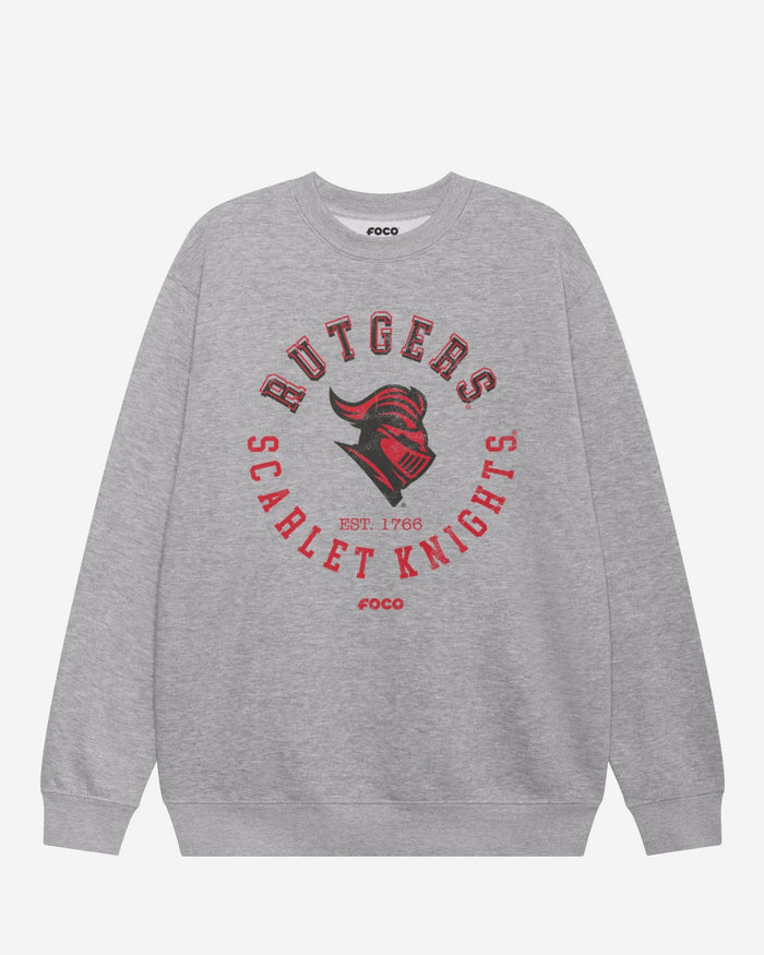 Rutgers Scarlet Knights Circle Vintage Crew Neck Sweatshirt FOCO S - FOCO.com