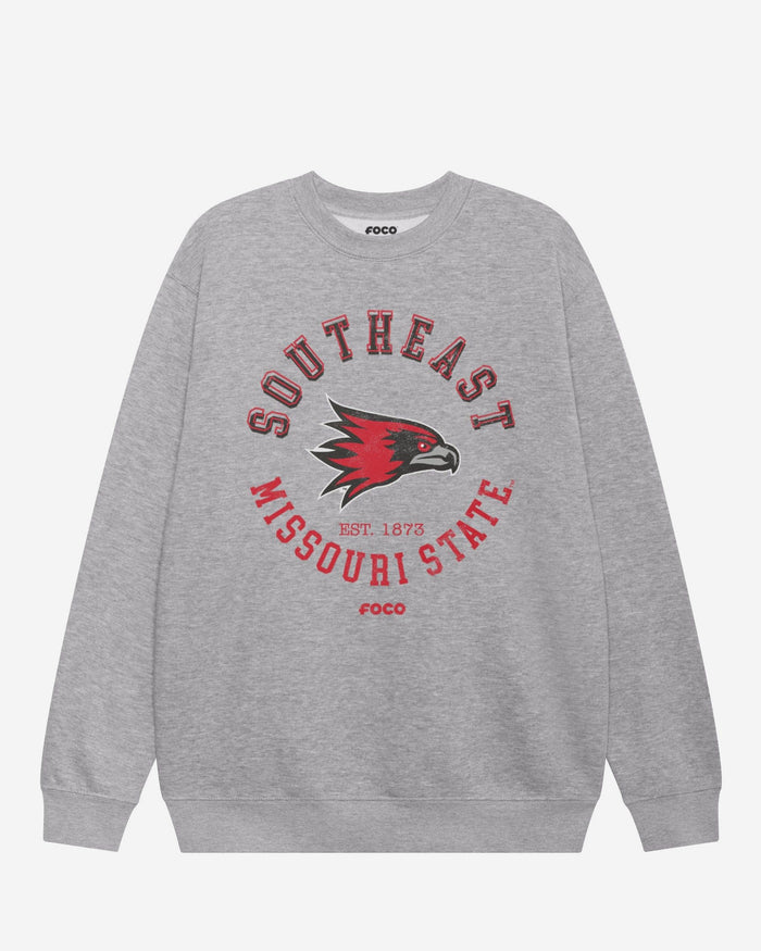 Southeast Missouri State Redhawks Circle Vintage Crew Neck Sweatshirt FOCO S - FOCO.com
