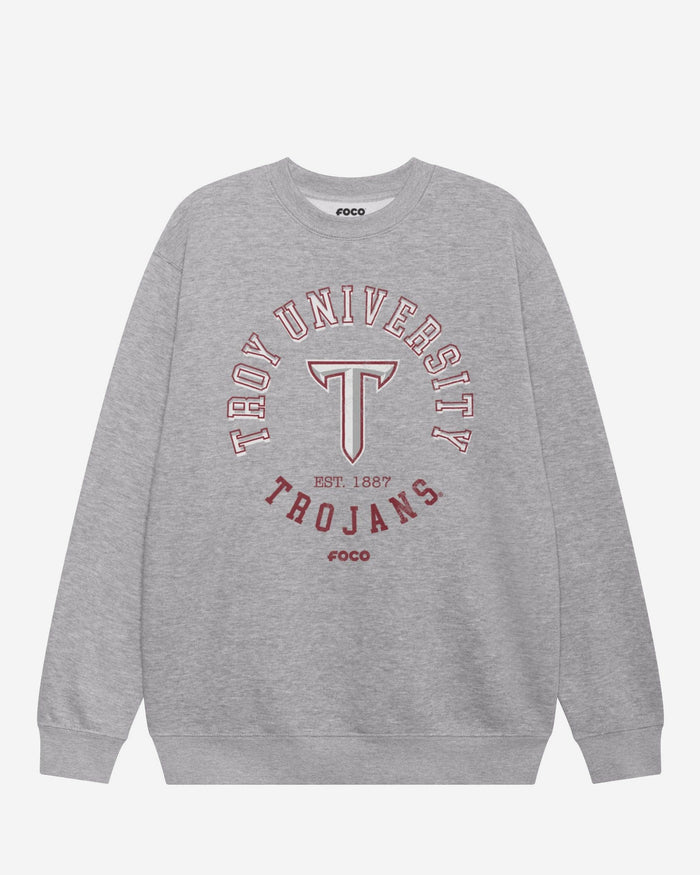 Troy Trojans Circle Vintage Crew Neck Sweatshirt FOCO S - FOCO.com