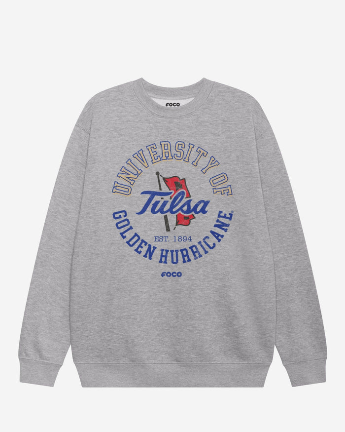 Tulsa Golden Hurricane Circle Vintage Crew Neck Sweatshirt FOCO S - FOCO.com