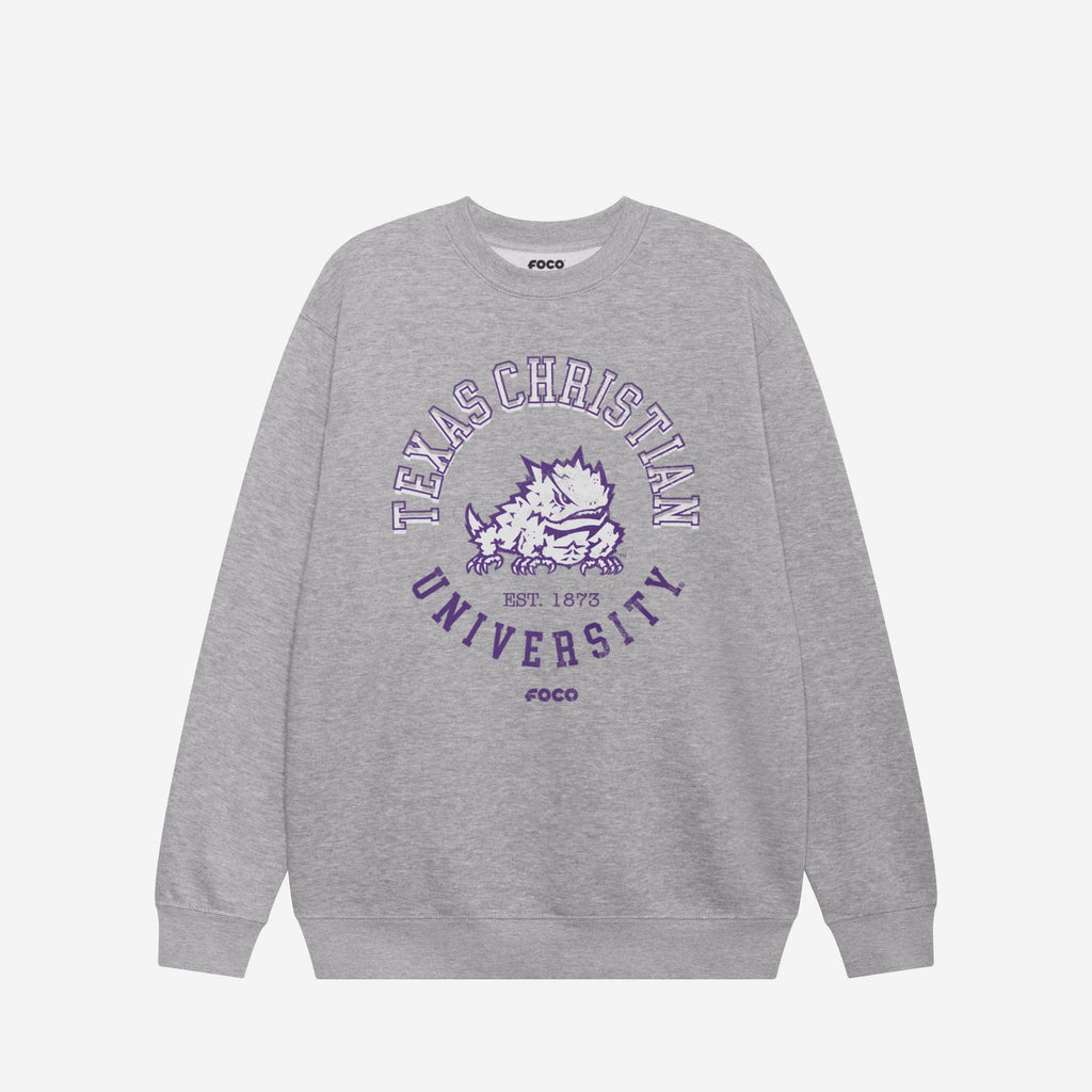 TCU Horned Frogs Circle Vintage Crew Neck Sweatshirt FOCO S - FOCO.com