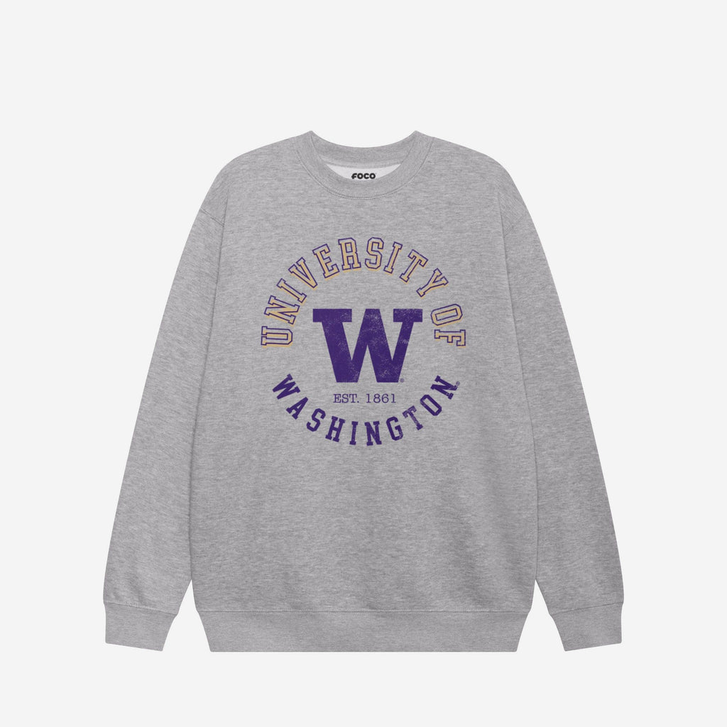 Washington Huskies Circle Vintage Crew Neck Sweatshirt FOCO S - FOCO.com