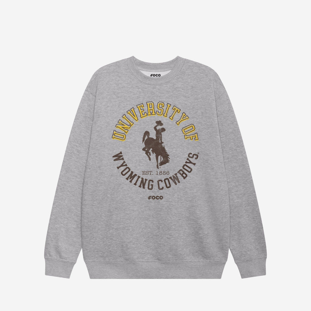 Wyoming Cowboys Circle Vintage Crew Neck Sweatshirt FOCO S - FOCO.com