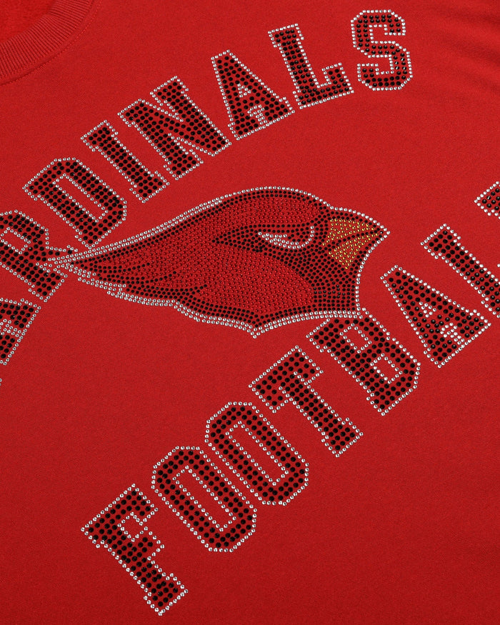 Arizona Cardinals Womens Rhinestone Logo Oversized Crew Neck Sweatshirt FOCO S - FOCO.com