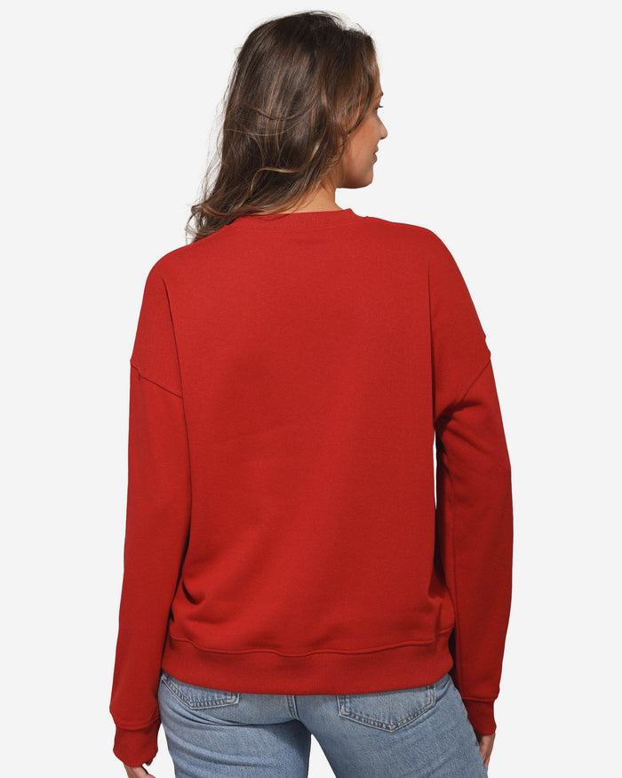 Arizona Cardinals Womens Rhinestone Logo Oversized Crew Neck Sweatshirt FOCO S - FOCO.com