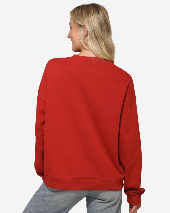 Atlanta Falcons Womens Rhinestone Logo Oversized Crew Neck Sweatshirt FOCO S - FOCO.com