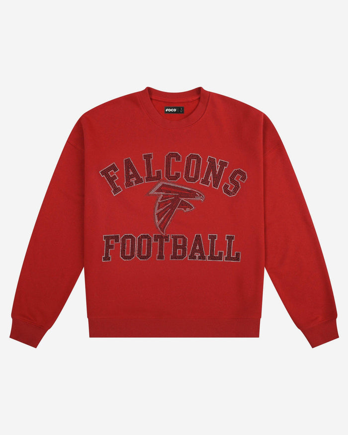 Atlanta Falcons Womens Rhinestone Logo Oversized Crew Neck Sweatshirt FOCO S - FOCO.com