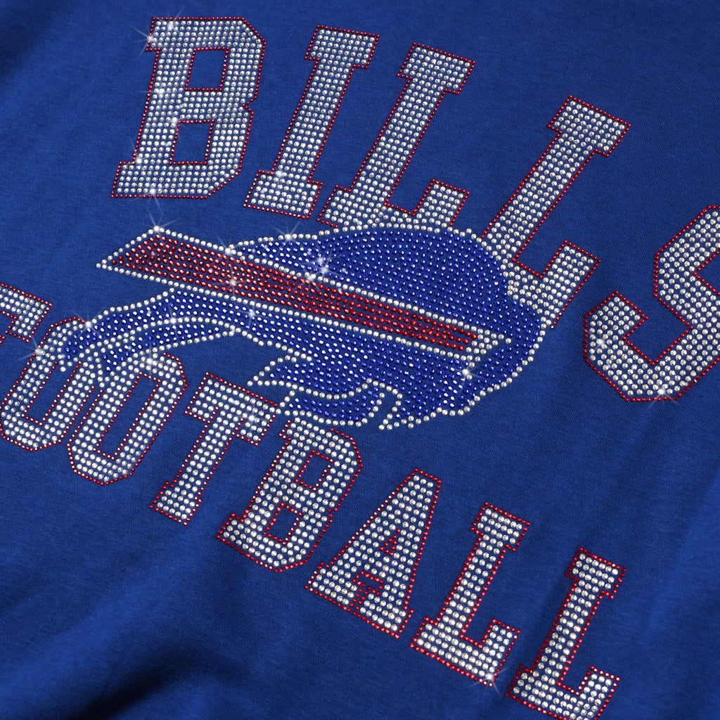 Buffalo Bills Womens Rhinestone Logo Oversized Crew Neck Sweatshirt FOCO