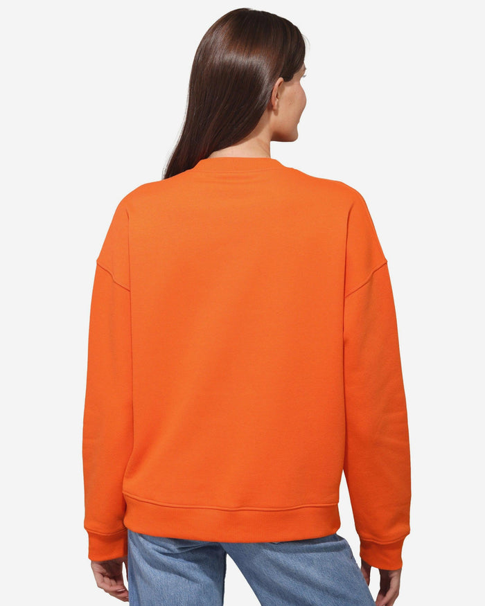 Cleveland Browns Womens Rhinestone Logo Oversized Crew Neck Sweatshirt FOCO S - FOCO.com