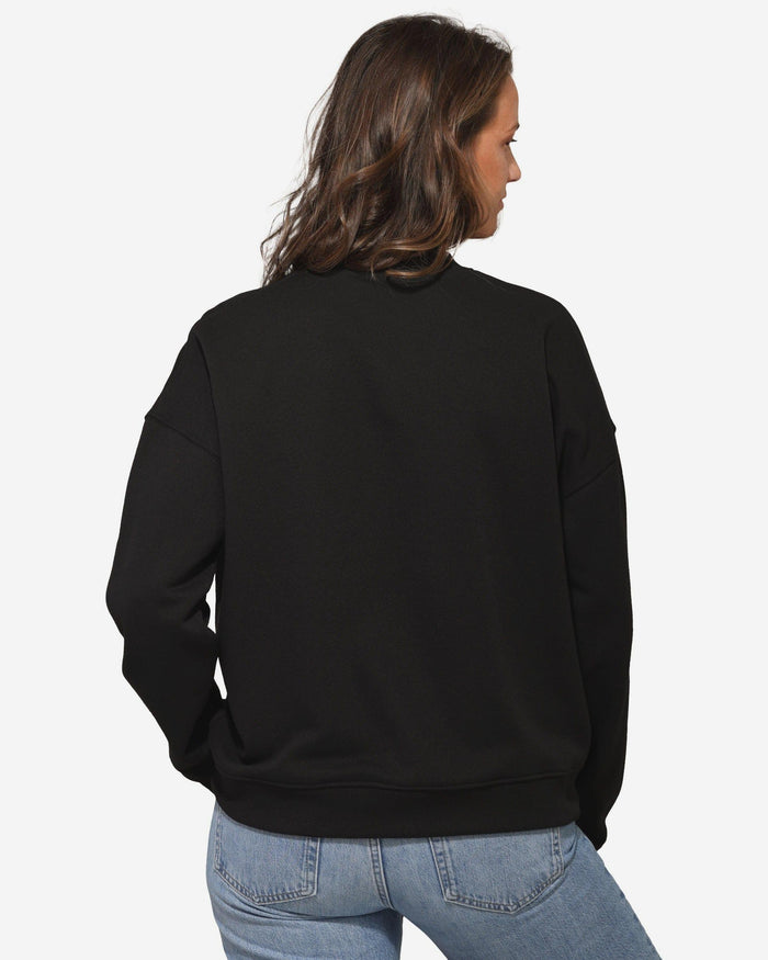 Carolina Panthers Womens Rhinestone Logo Oversized Crew Neck Sweatshirt FOCO S - FOCO.com