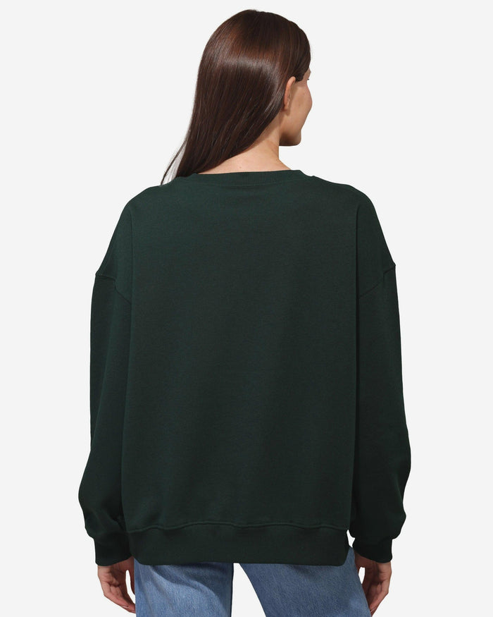 Green Bay Packers Womens Rhinestone Logo Oversized Crew Neck Sweatshirt FOCO S - FOCO.com
