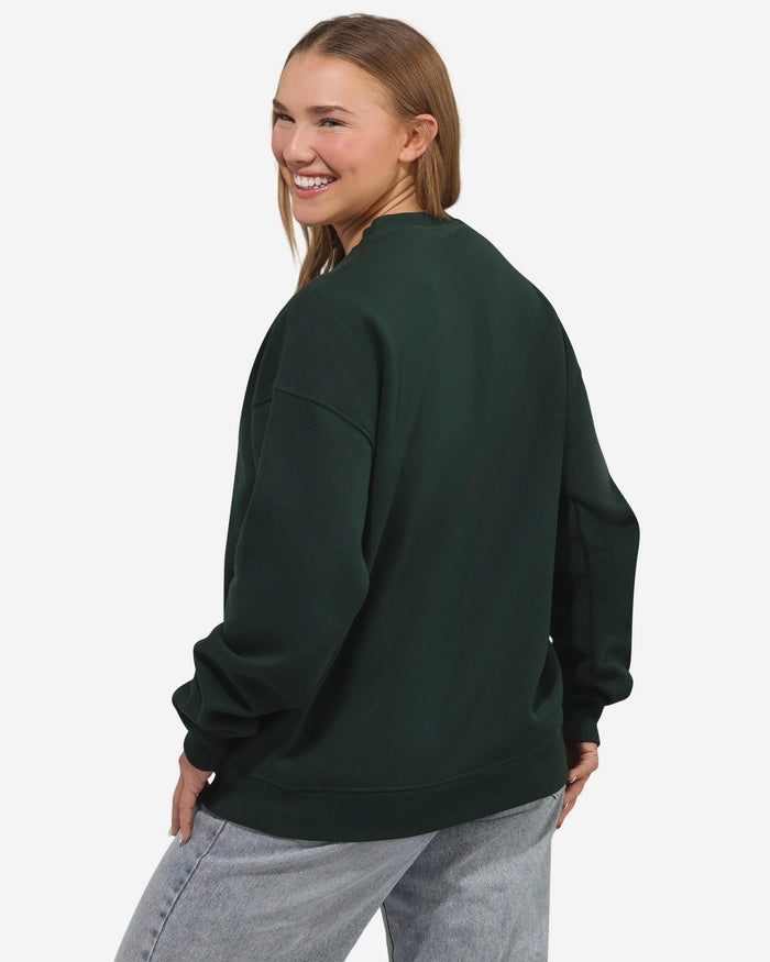 Green Bay Packers Womens Rhinestone Logo Oversized Holiday Crew Neck Sweatshirt FOCO S - FOCO.com