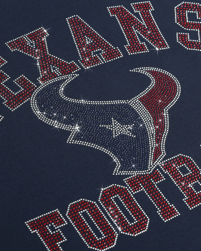 Houston Texans Womens Rhinestone Logo Oversized Crew Neck Sweatshirt FOCO S - FOCO.com