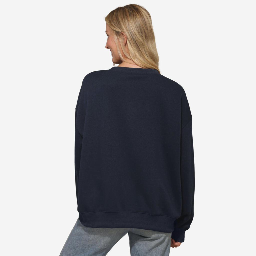Houston Texans Womens Rhinestone Logo Oversized Crew Neck Sweatshirt FOCO
