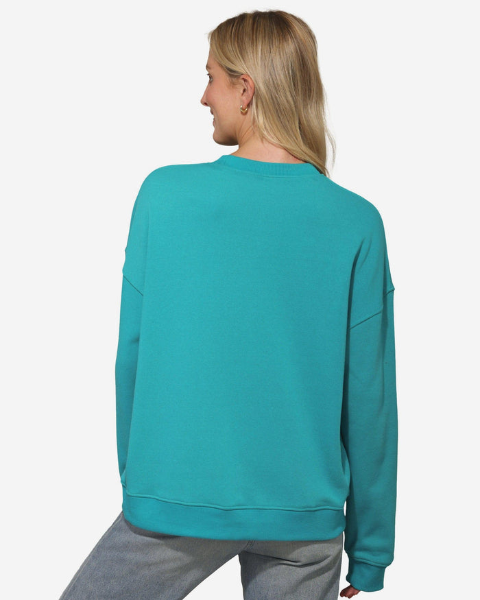 Miami Dolphins Womens Rhinestone Logo Oversized Crew Neck Sweatshirt FOCO S - FOCO.com