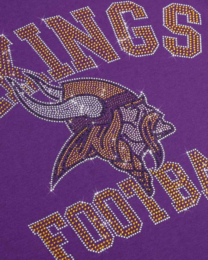 Minnesota Vikings Womens Rhinestone Logo Oversized Crew Neck Sweatshirt FOCO S - FOCO.com