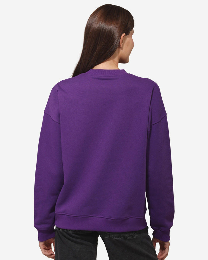 Minnesota Vikings Womens Rhinestone Logo Oversized Crew Neck Sweatshirt FOCO S - FOCO.com