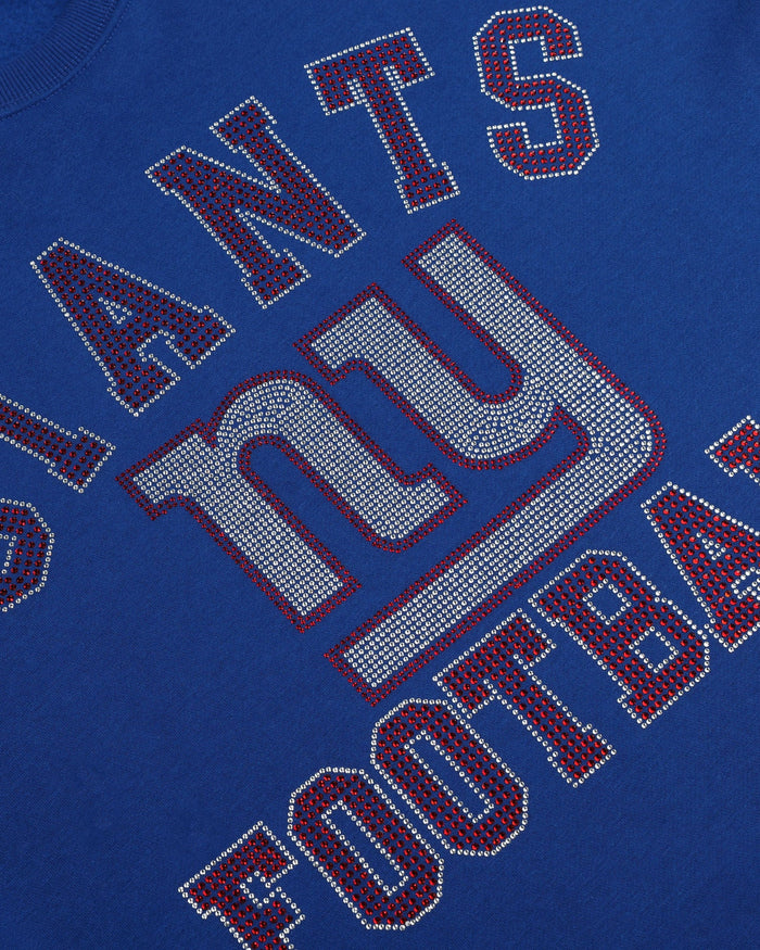 New York Giants Womens Rhinestone Logo Oversized Crew Neck Sweatshirt FOCO S - FOCO.com
