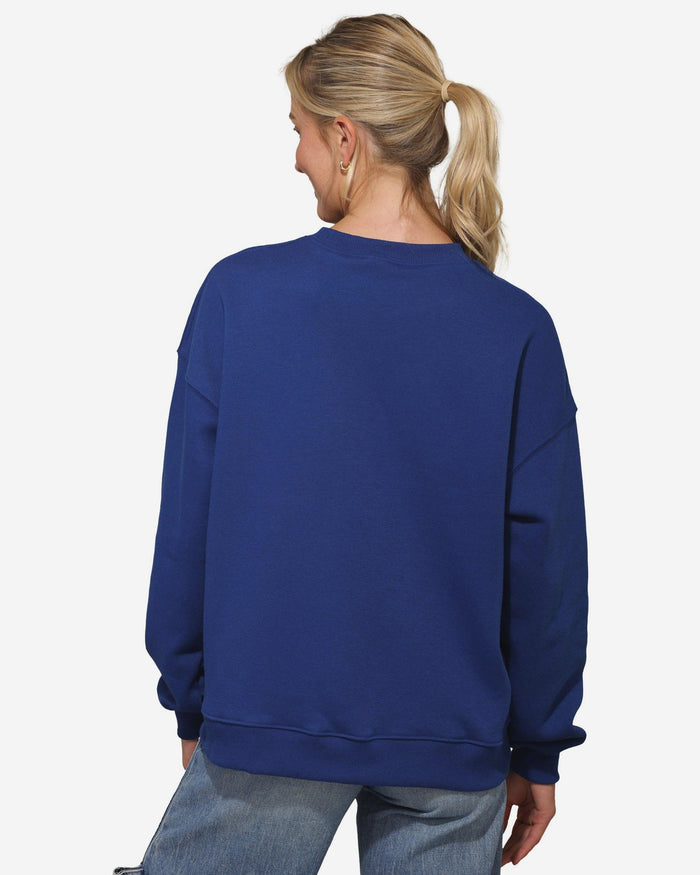 New York Giants Womens Rhinestone Logo Oversized Crew Neck Sweatshirt FOCO S - FOCO.com