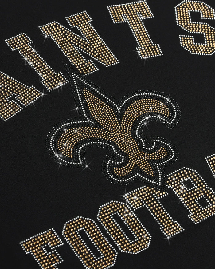 New Orleans Saints Womens Rhinestone Logo Oversized Crew Neck Sweatshirt FOCO S - FOCO.com