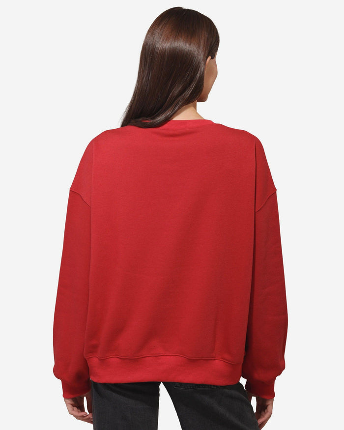 San Francisco 49ers Womens Rhinestone Logo Oversized Crew Neck Sweatshirt FOCO S - FOCO.com