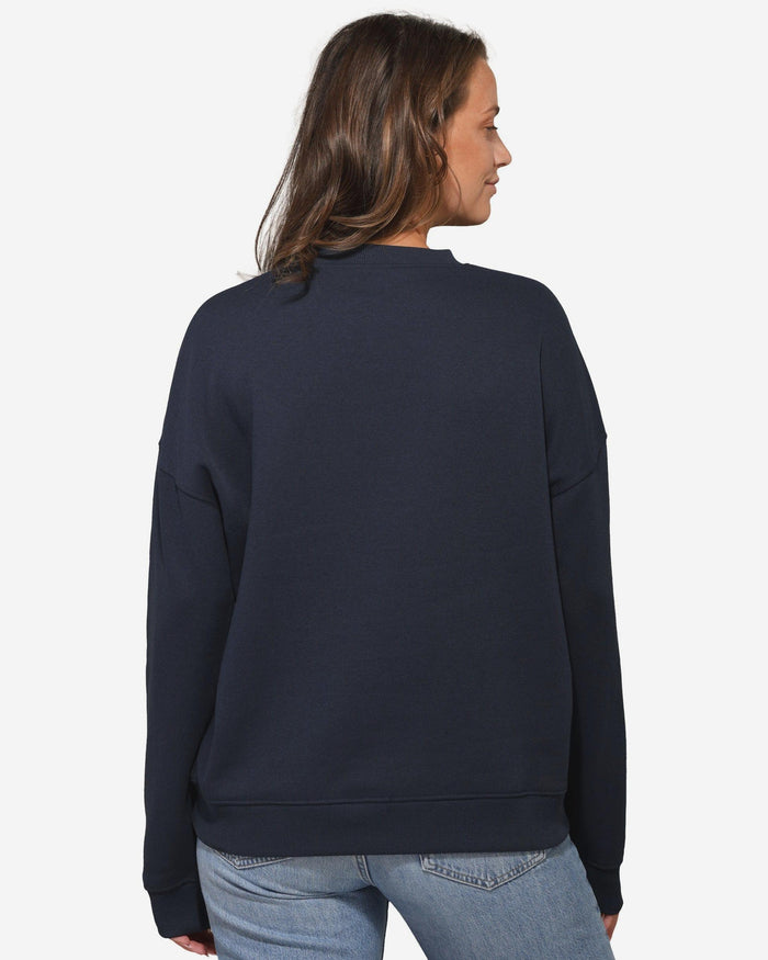 Seattle Seahawks Womens Rhinestone Logo Oversized Crew Neck Sweatshirt FOCO S - FOCO.com