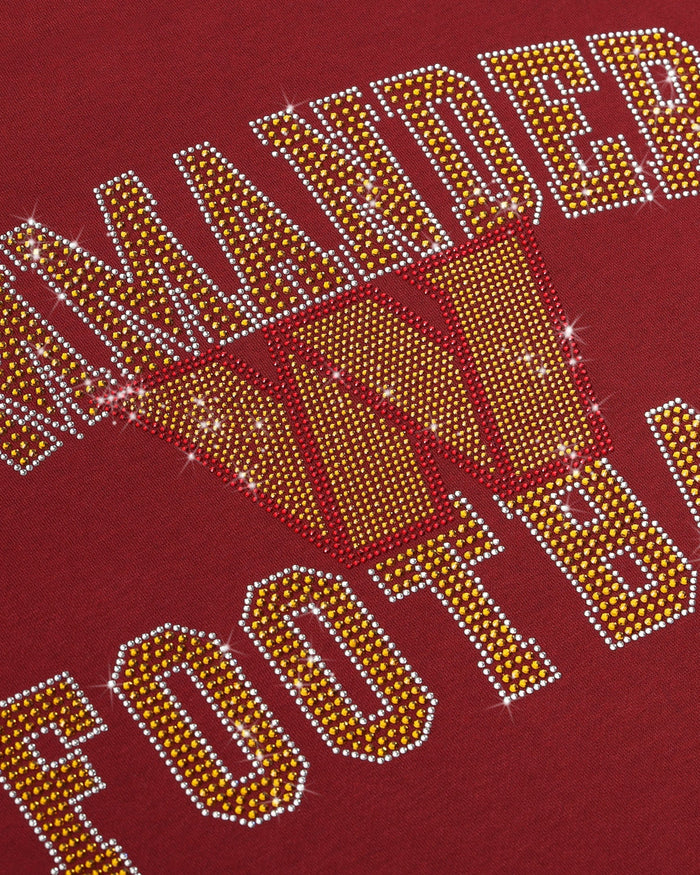 Washington Commanders Womens Rhinestone Logo Oversized Crew Neck Sweatshirt FOCO S - FOCO.com