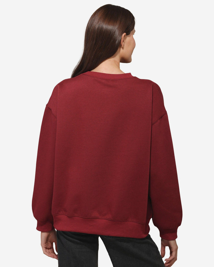 Washington Commanders Womens Rhinestone Logo Oversized Crew Neck Sweatshirt FOCO S - FOCO.com