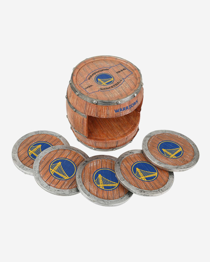 Golden State Warriors 5 Pack Barrel Coaster Set FOCO - FOCO.com
