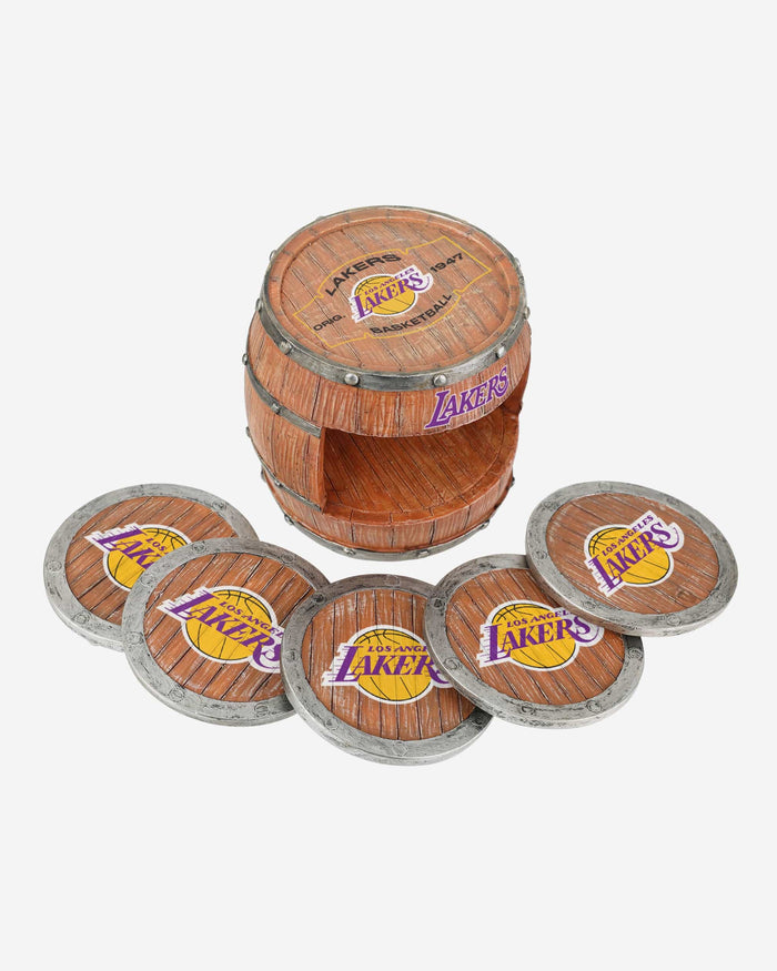 Los Angeles Lakers 5 Pack Barrel Coaster Set FOCO - FOCO.com