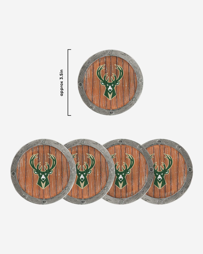 Milwaukee Bucks 5 Pack Barrel Coaster Set FOCO - FOCO.com