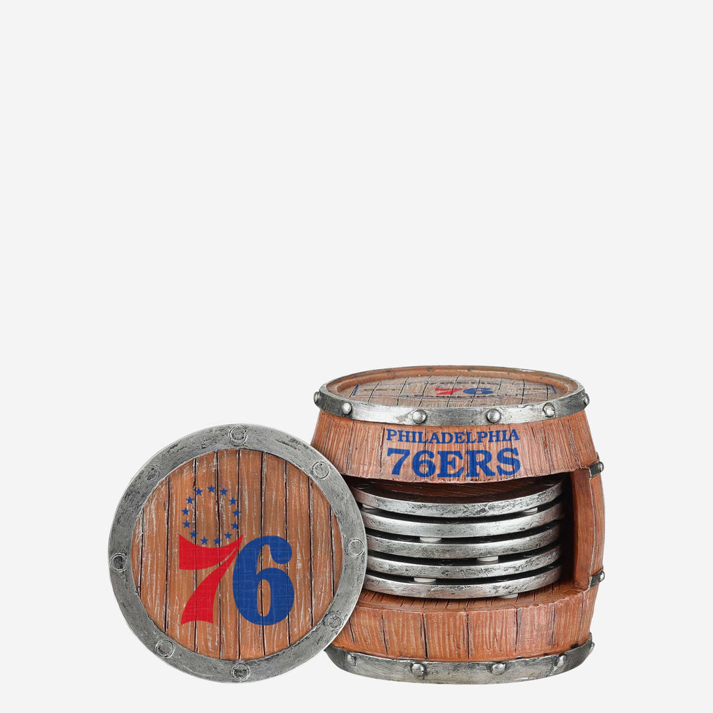 Philadelphia 76ers 5 Pack Barrel Coaster Set FOCO - FOCO.com