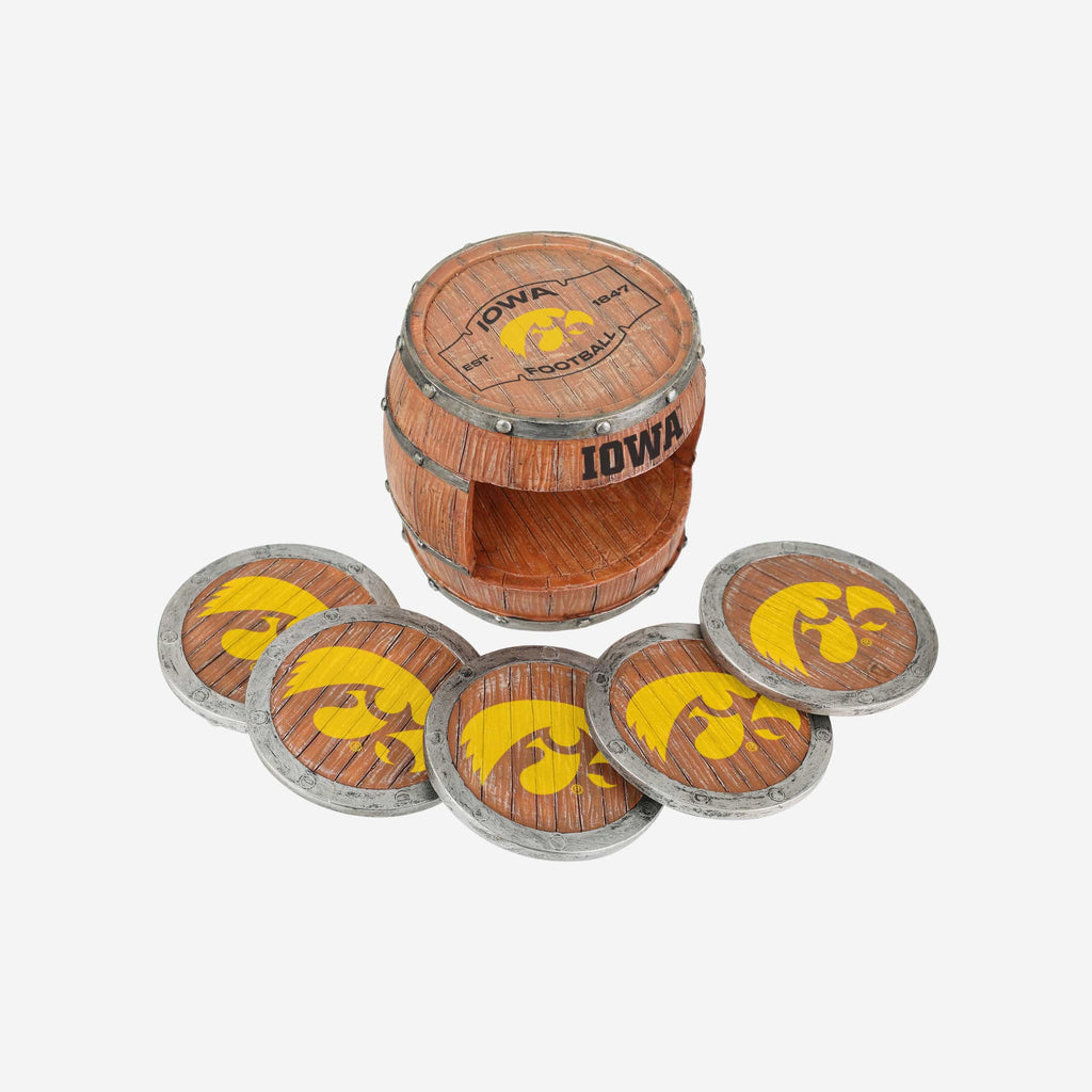 Iowa Hawkeyes 5 Pack Barrel Coaster Set FOCO