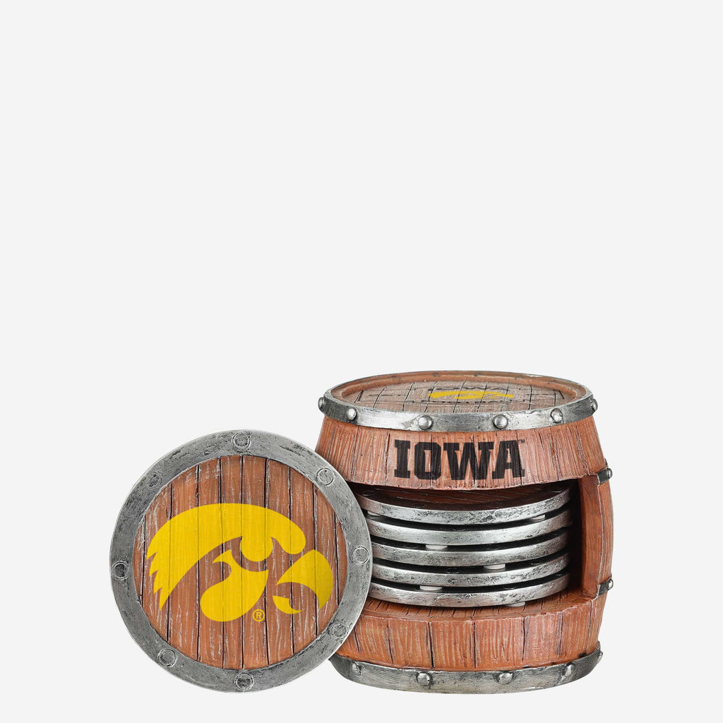 Iowa Hawkeyes 5 Pack Barrel Coaster Set FOCO - FOCO.com