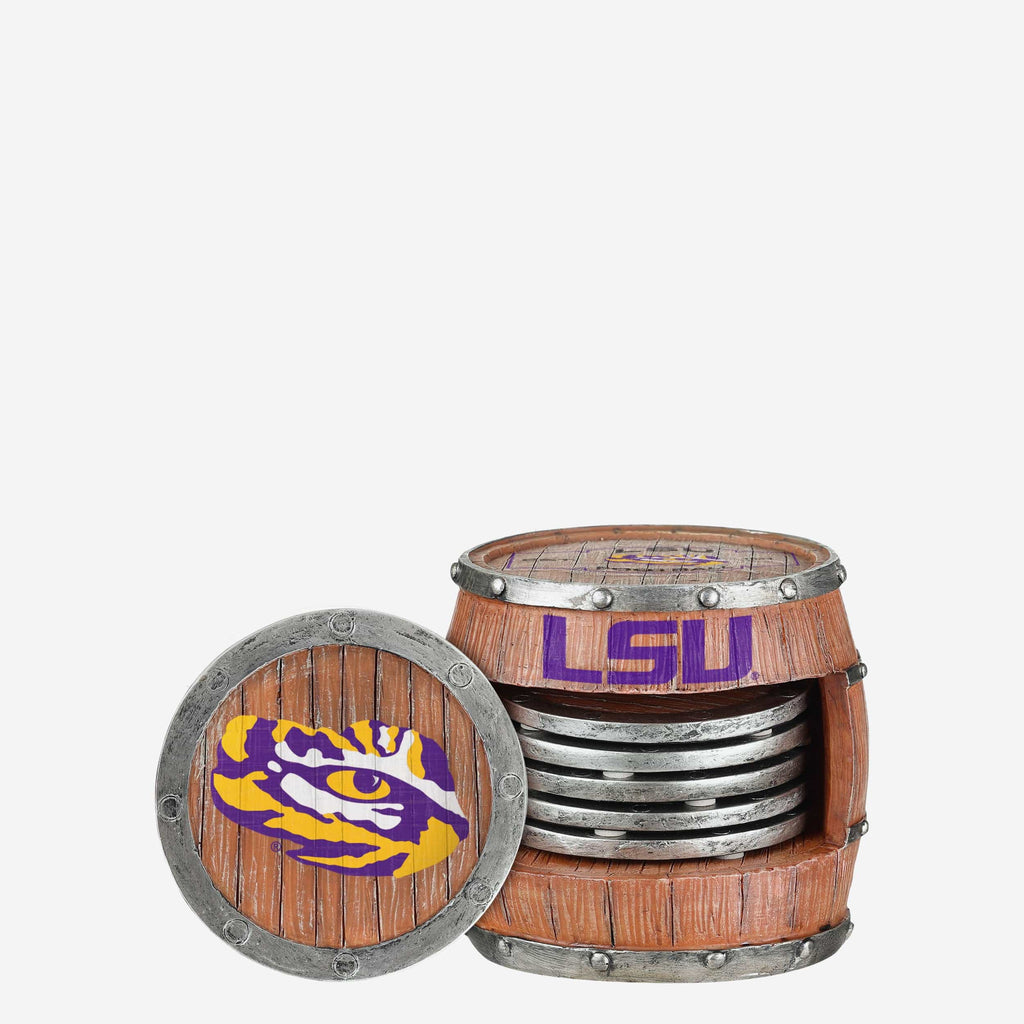 LSU Tigers 5 Pack Barrel Coaster Set FOCO - FOCO.com