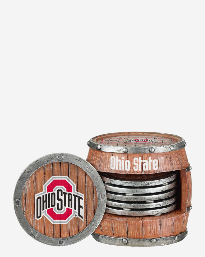 Ohio State Buckeyes 5 Pack Barrel Coaster Set FOCO - FOCO.com