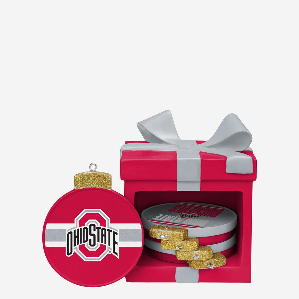 Ohio State Buckeyes Holiday 5 Pack Coaster Set FOCO - FOCO.com