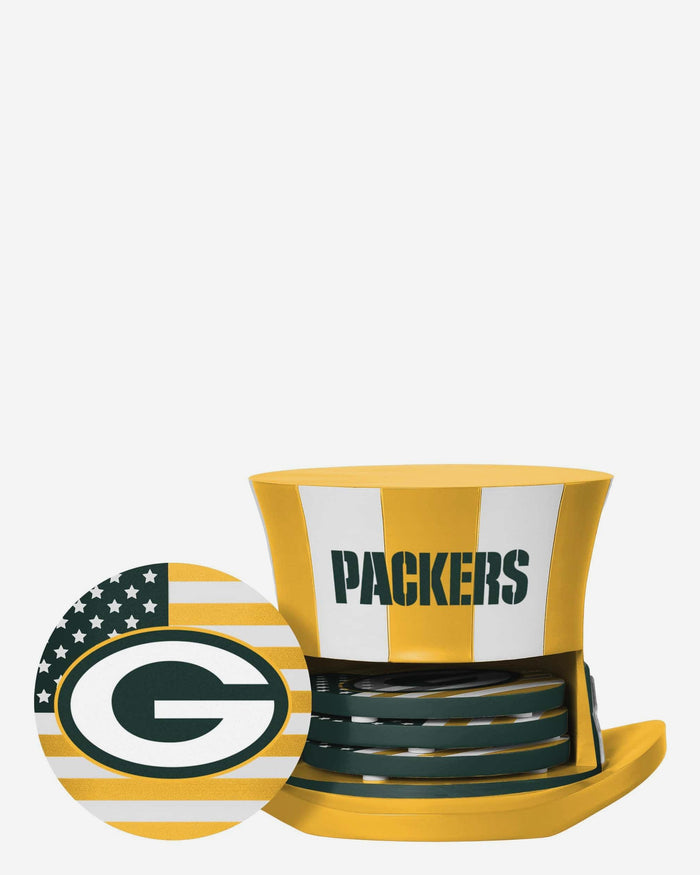 Green Bay Packers Americana Resin Coaster Set FOCO - FOCO.com