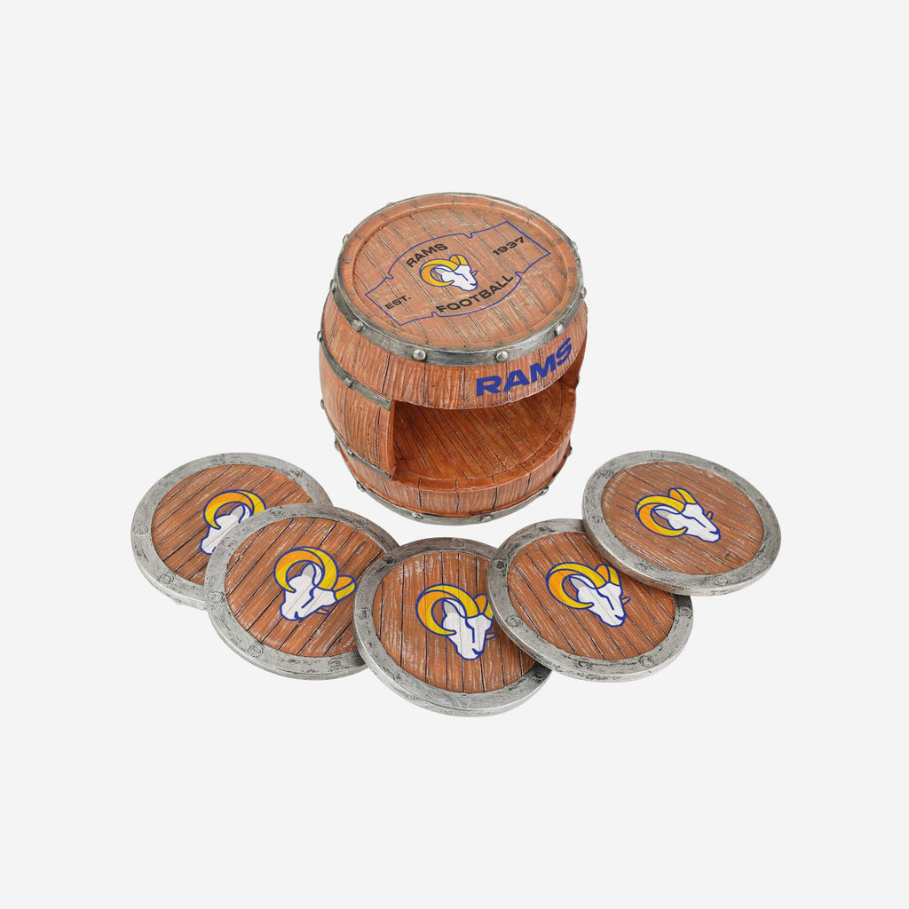 Los Angeles Rams 5 Pack Barrel Coaster Set FOCO